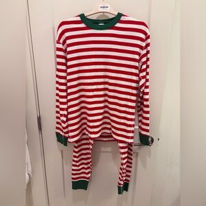 Hanna Andersson Unisex Adult Red and White Striped Pajama Set